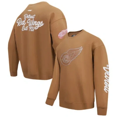 Pro Standard Brown Detroit Red Wings Paint The City Pullover Sweatshirt