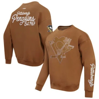 Pro Standard Brown Pittsburgh Penguins Paint The City Pullover Sweatshirt