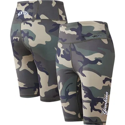 Pro Standard Camo New York Yankees Allover Print Bike Shorts In Multi