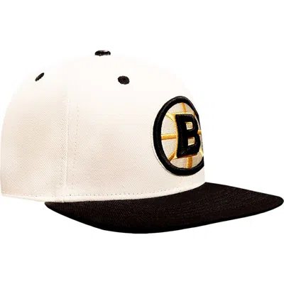 Pro Standard Cream Boston Bruins Retro Classic Logo Snapback Hat