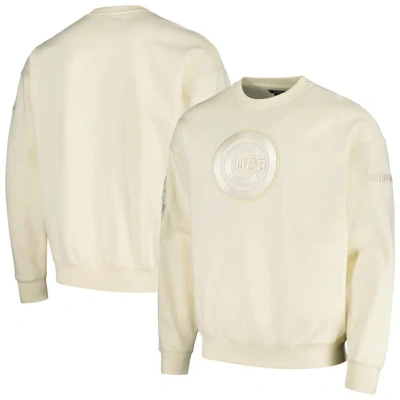 Pro Standard Cream Chicago Cubs Neutral Drop Shoulder Pullover Sweatshirt