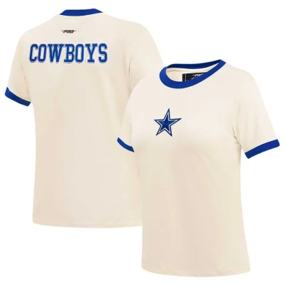 Pro Standard Cream Dallas Cowboys Retro Classic Ringer T-shirt