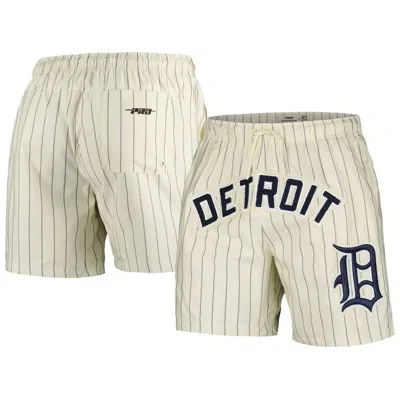Pro Standard Cream Detroit Tigers Pinstripe Retro Classic Woven Shorts