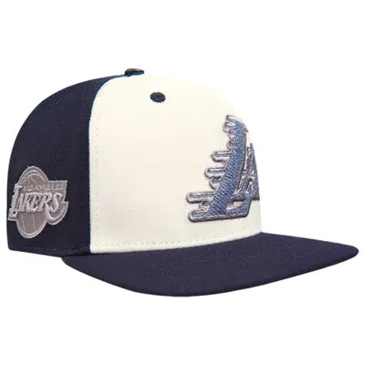 Pro Standard Cream Los Angeles Lakers French Terry Snapback Hat