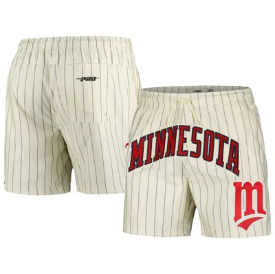 Pro Standard Cream Minnesota Twins Pinstripe Retro Classic Woven Shorts