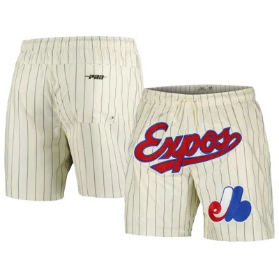 Pro Standard Cream Montreal Expos Pinstripe Retro Classic Woven Shorts