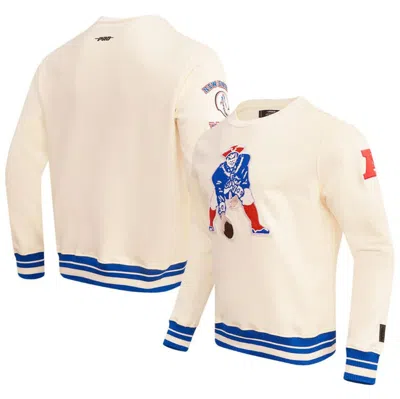 Pro Standard Cream New England Patriots Retro Classics Fleece Pullover Sweatshirt