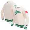 PRO STANDARD PRO STANDARD CREAM NEW YORK JETS RETRO CLASSICS FLEECE PULLOVER SWEATSHIRT