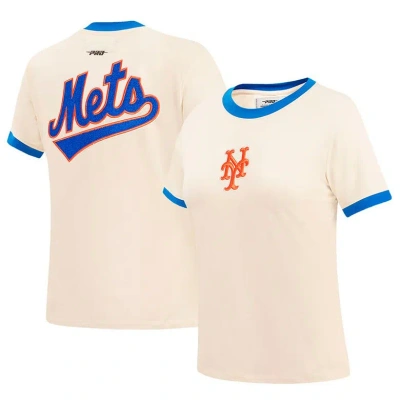 Pro Standard Cream New York Mets Retro Classic Ringer T-shirt