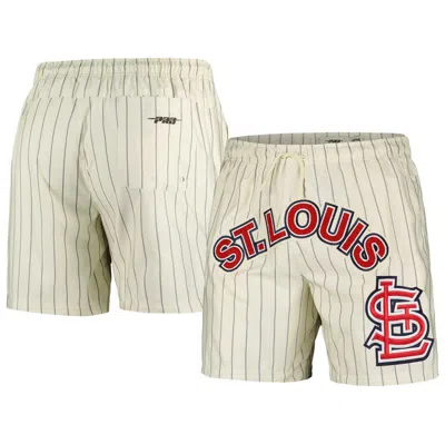 Pro Standard Cream St. Louis Cardinals Pinstripe Retro Classic Woven Shorts