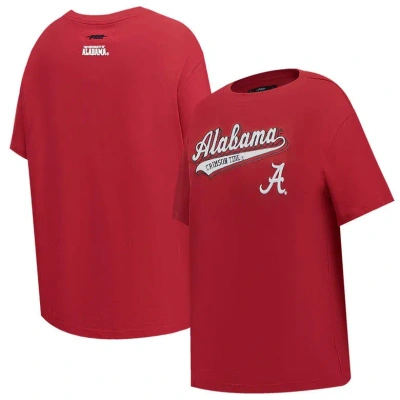 Pro Standard Crimson Alabama Crimson Tide Script Tail Oversized Boyfriend T-shirt