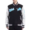 Pro Standard Detroit Lions Script Tail Rib Wool Varsity Jacket In Black/white In Black