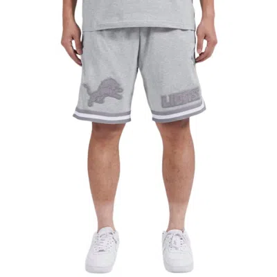 Pro Standard Detroit Lions Triple Tonal Shorts In Heather Grey