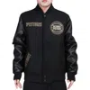 Pro Standard Detroit Pistons Black & Gold Varsity Jacket In Jet Black In Black