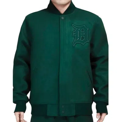 Pro Standard Detroit Tigers Wool Varsity Jacket In Forest In Green
