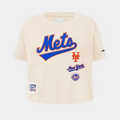 Pro Standard Girls' Big Kids New York Mets Mlb Retro Classic Boxy T-shirt In Neutral