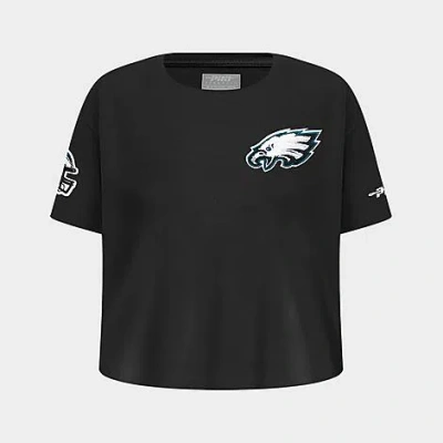 Pro Standard Girls' Big Kids Philadelphia Eagles Nfl Classic Boxy T-shirt In Black