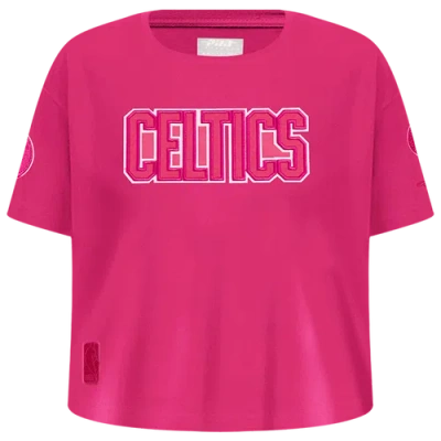 Pro Standard Kids' Girls  Boston Celtics Triple Pink Ss Boxy Tee