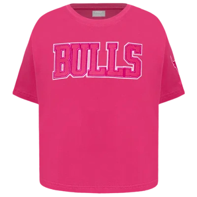Pro Standard Kids' Girls  Chicago Bulls Triple Pink Ss Boxy Tee
