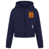 Pro Standard Girls  Detroit Tigers Classic Flc Fz Hoodie In Blue