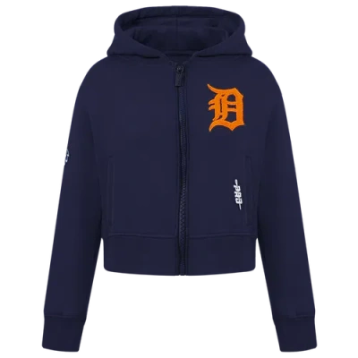 Pro Standard Kids' Girls  Detroit Tigers Classic Flc Fz Hoodie In Blue
