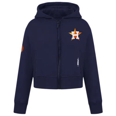 Pro Standard Kids' Girls  Houston Astros Classic Flc Fz Hoodie In Blue