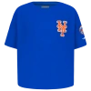 Pro Standard Girls   New York Mets Classic Ss Boxy Tee In Blue