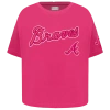 Pro Standard Girls   Atlanta Braves Triple Pink Ss Boxy Tee In Pink
