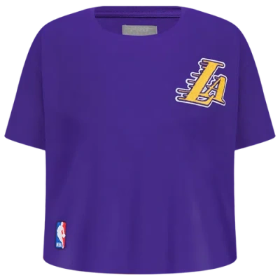 Pro Standard Kids' Girls   Los Angeles Lakers Classic Ss Boxy Tee In Blue