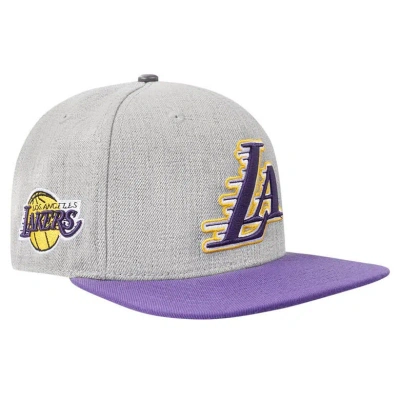 Pro Standard Men's  Gray, Purple Los Angeles Lakers Classic Logo Two-tone Snapback Hat In Gray,purple