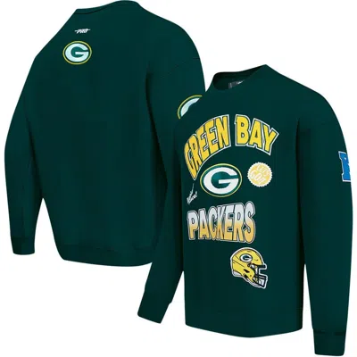 Pro Standard Green Green Bay Packers Turn It Up Drop Shoulder Pullover Sweatshirt