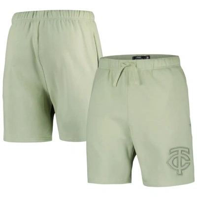 Pro Standard Green Minnesota Twins Neutral Fleece Shorts In Light Green
