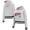 Pro Standard Heather Gray Alabama Crimson Tide Script Tail Fleece Cropped Pullover Hoodie In Heather Gray