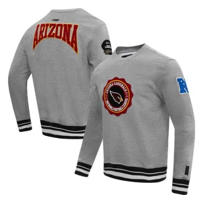 Pro Standard Heather Gray Arizona Cardinals Crest Emblem Pullover Sweatshirt