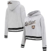 PRO STANDARD PRO STANDARD HEATHER GRAY ARMY BLACK KNIGHTS SCRIPT TAIL FLEECE CROPPED PULLOVER HOODIE