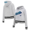 PRO STANDARD PRO STANDARD HEATHER GRAY CHARLOTTE HORNETS SCRIPT TAIL CROPPED PULLOVER HOODIE