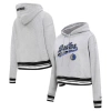 PRO STANDARD PRO STANDARD HEATHER GRAY DALLAS MAVERICKS SCRIPT TAIL CROPPED PULLOVER HOODIE