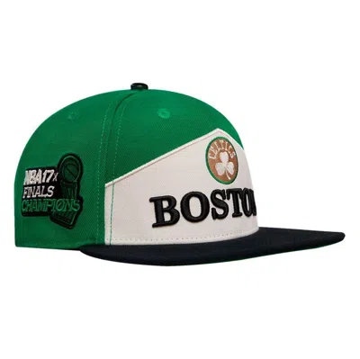 Pro Standard Kelly Green/black Boston Celtics Pinch Chevron Adjustable Hat