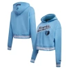 Pro Standard Light Blue Memphis Grizzlies Script Tail Cropped Pullover Hoodie In Light Blue