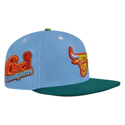 Pro Standard Men's  Light Blue, Green Chicago Bulls Retro Program 2-tone Snapback Hat In Light Blue,green