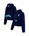Pro Standard Men's And Women's Deep Sea Blue Seattle Kraken Classic Cropped Half-zip Wind Jacket In Navy