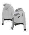 Pro Standard Men's And Women's Heather Gray San Antonio Spurs Script Tail Cropped Pullover Hoodie In Heather Gray