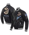 Pro Standard Men's Black Atlanta Hawks 2024/25 City Edition Satin Full-snap Jacket In Black