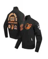 Pro Standard Men's Black Baltimore Orioles Area Code Twill Full-zip Jacket In Black