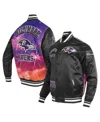 Pro Standard Men's Black Baltimore Ravens Sublimated Satin Full-snap Jacket