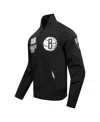 Pro Standard Men's Black Brooklyn Nets Area Code Twill Full-zip Jacket In Black