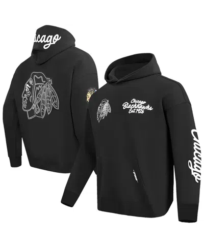 Pro Standard Men's Black Chicago Blackhawks Paint The City Pullover Hoodie