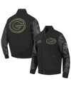 Pro Standard Men's Black Green Bay Packers Full-zip Varsity Jacket In Black