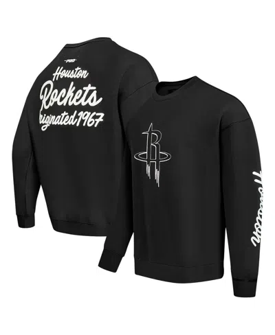 Pro Standard Men's Black Houston Rockets Paint The City Drop Shoulder Sweatshirt