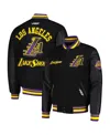 Pro Standard Men's Black Los Angeles Lakers 2024/25 City Edition Wool Varsity Full-zip Jacket In Black